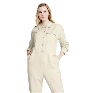 Sandy Liang x Target Women’s Button Front Long Sleeve Jumpsuit Birch Size 4.